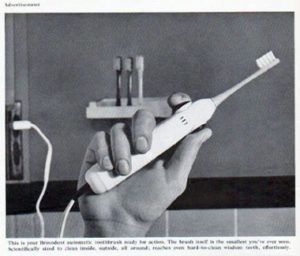 1964 squibb broxodent automatic toothbrush ad