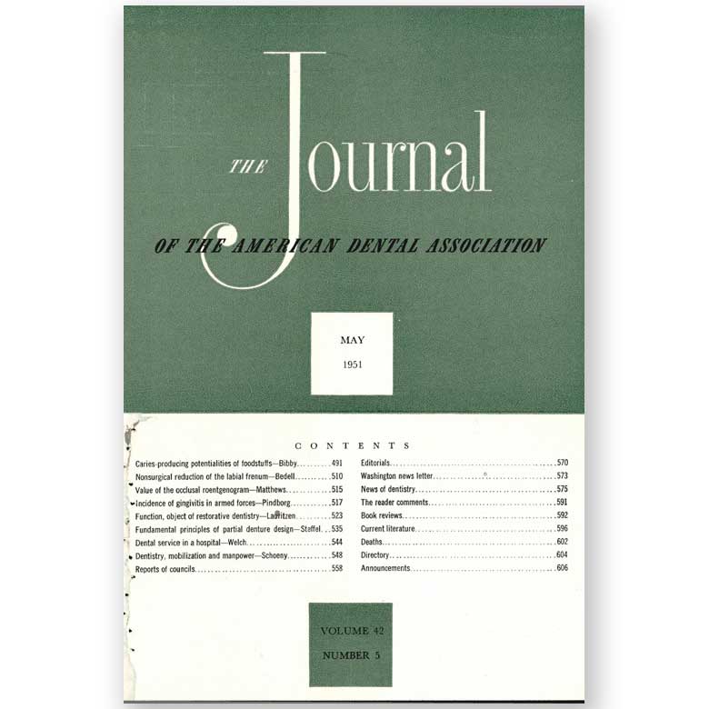 ada journal cover from may 1951 issue