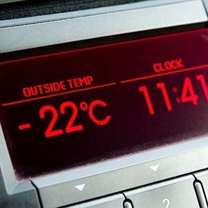 low temperature on car dashboard display