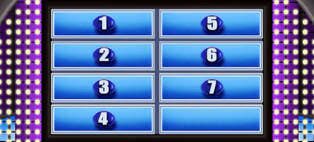 family feud answer board with 7 answer spots