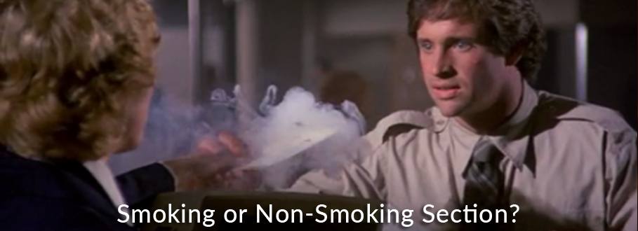 smoking or non-smoking section scene from airplane movie