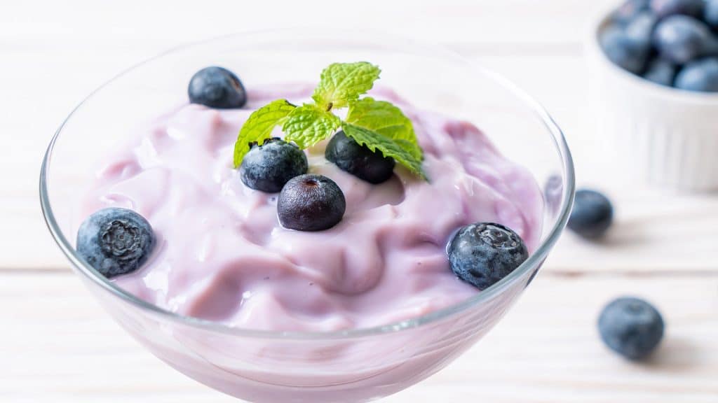 yogurt with fresh blueberries