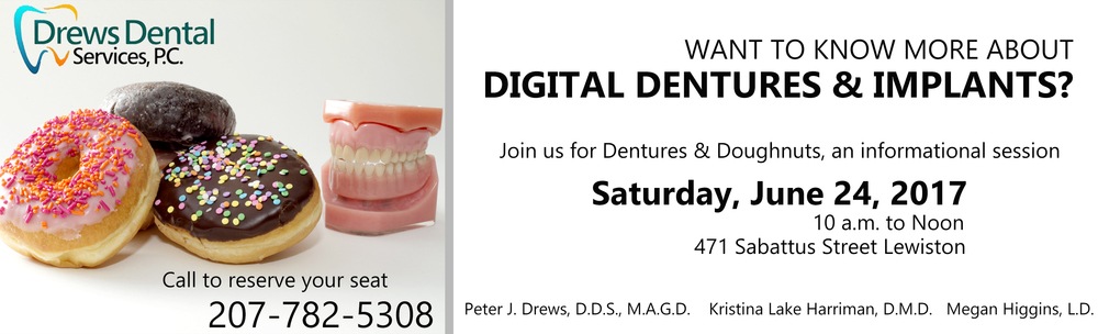 Dentures & Donuts event banner