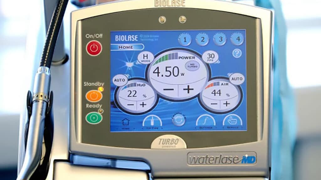 close up of waterlase machine
